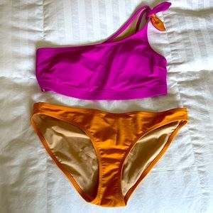 Old Navy two piece bikini M pink top - L yellow bottoms